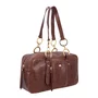 Bolsa Luiza Barcelos Feminina Café Couro - Média