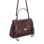 Bolsa Luiza Barcelos Feminina Café Couro - Média