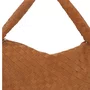Bolsa Luiza Barcelos Feminina hobo Tressê Caramelo Couro Camurça