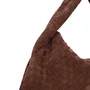 Bolsa Luiza Barcelos Feminina Marrom Café Tressê Camurça - Grande