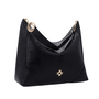 Bolsa Luz da Lua Feminina Hobo Extra Grande Preto Couro