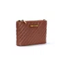 Bolsa Santa Lolla Feminina Clutch Marrom Pequena Matelassê Transversal