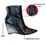 Bota Berti Maria Feminina Cano Baixo Preta Couro