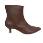 Bota Berti Maria Feminina Salto Fino Marrom Couro