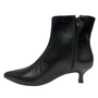 Bota Berti Maria Feminina Salto Fino Preto Couro