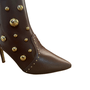 Bota Berti Maria Feminina Tachas Marrom Couro