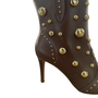 Bota Berti Maria Feminina Tachas Marrom Couro