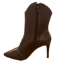 Bota Berti Maria Feminina Tachas Marrom Couro