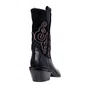 Bota Carrano Feminina Western Bordado Black Smooth Couro