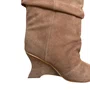 Bota Cecconallo Feminina Slouchy Pecan Couro Camurça
