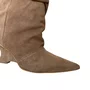 Bota Cecconallo Feminina Slouchy Pecan Couro Camurça