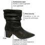 Bota Cecconello Feminina Slouchy Cano Baixo Café