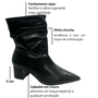 Bota Cecconello Feminina Slouchy Cano Baixo Preto