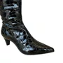Bota Jorge Bischoff Feminina Cano Alto Preta Couro Croco