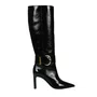 Bota Jorge Bischoff Feminina Cano Alto Preto Couro Verniz