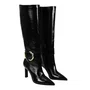 Bota Jorge Bischoff Feminina Cano Alto Preto Couro Verniz