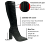Bota Jorge Bischoff Feminina Cano Longo Preto Couro
