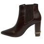 Bota Jorge Bischoff Feminina Salto Alto Marrom Couro