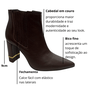 Bota Jorge Bischoff Feminina Salto Alto Marrom Couro