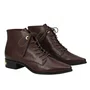 Bota Jorge Bischoff Feminina Salto Baixo Marrom Couro