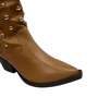 Bota Jorge Bischoff Feminina Western Tachas Caramelo Couro