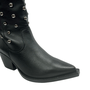 Bota Jorge Bischoff Feminina Western Tachas Preto Couro