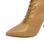 Bota Jorge Bischoff Nude Cadarço Salto Alto Fino Couro