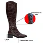 Bota Lança Perfume Montaria Feminina Coffee Couro Croco