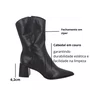 Bota Luiza Barcelos Feminina Cano Médio Preta Couro
