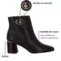 Bota Luz da Lua Feminina Cano Curto Couro Preta