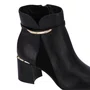 Bota Luz da Lua Feminina Cano Curto Preto Couro