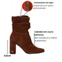 Bota Luz da Lua Feminina Cano Médio Trufa Couro Camurça 