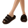 Chinelo Luz da Lua Flat Feminino Tamara Mocca Pelo 