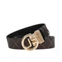 Cinto Jorge Bischoff Reversível Preto Marrom Café Monograma Mandala Jb Couro