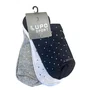 Kir Meia Lupo Feminina Branco Preto Cinza