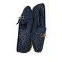 Loafer Jorge Bischoff Feminino Ráfia Azul Marinho Couro