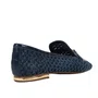 Loafer Jorge Bischoff Feminino Ráfia Azul Marinho Couro