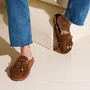 Mule Luiza Barcelos Feminino Caramelo Couro 