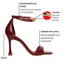 Sandália Carrano Feminina Glow Salto Fino Merlot Couro 