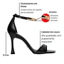 Sandália Carrano Feminina Glow Salto Fino Preto Couro 