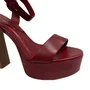 Sandália Carrano Feminina Plataforma Maxi Glam Merlot Couro