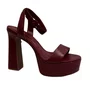 Sandália Carrano Feminina Plataforma Maxi Glam Merlot Couro