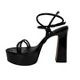 Sandália Carrano Feminina Plataforma Preto Couro Verniz