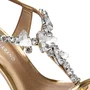 Sandália Carrano Feminina Salto Fino Cristal Dourado Couro
