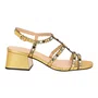 Sandália Luiza Barcelos Feminina Salto Bloco Dourada