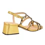 Sandália Luiza Barcelos Feminina Salto Bloco Dourada