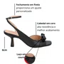 Sandália Luiza Barcelos Feminina Salto Médio Preto Couro