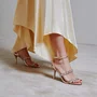 Sandália Luiza Barcelos Feminina Strass Dourada Couro 