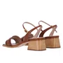 Sandália Luz da Lua Feminina alto Bloco Ambar Couro