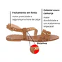 Sandália Rasteira Luiza Barcelos Caramelo Couro Camurça